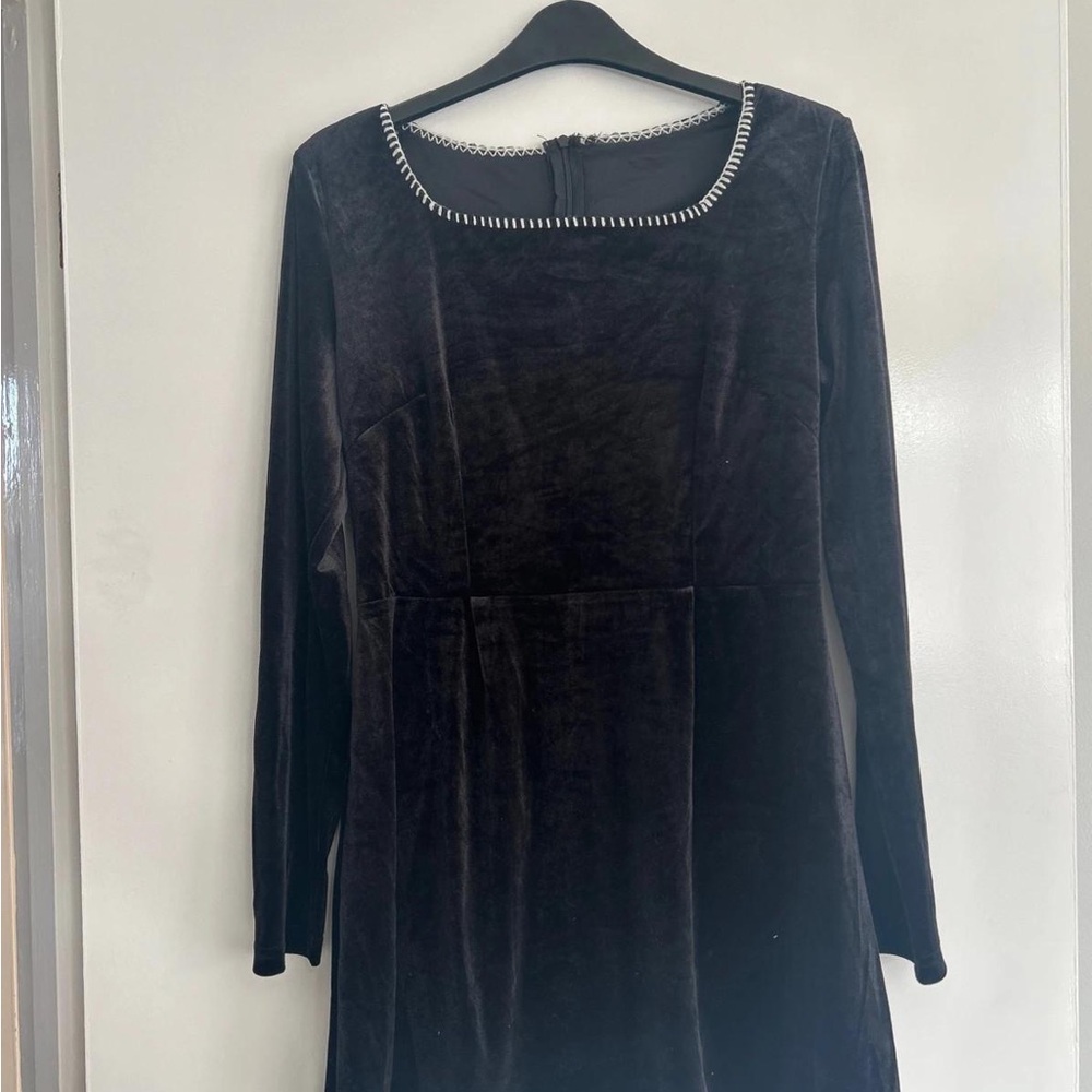 SHEIN Black Long Sleeve Square Neck Sheath Dress